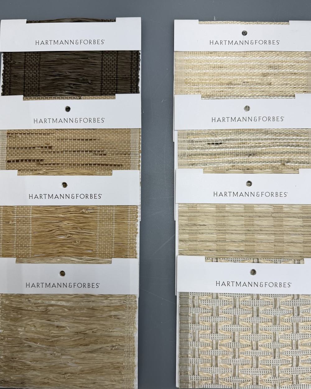 Natural woven shade samples